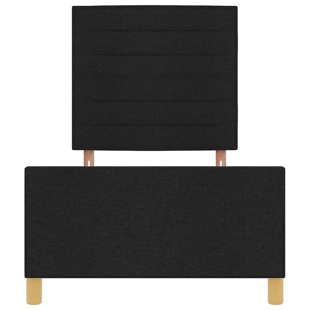 Krevetna konstrukcija s uzglavljem Crna 90 x 200 cm tkanina