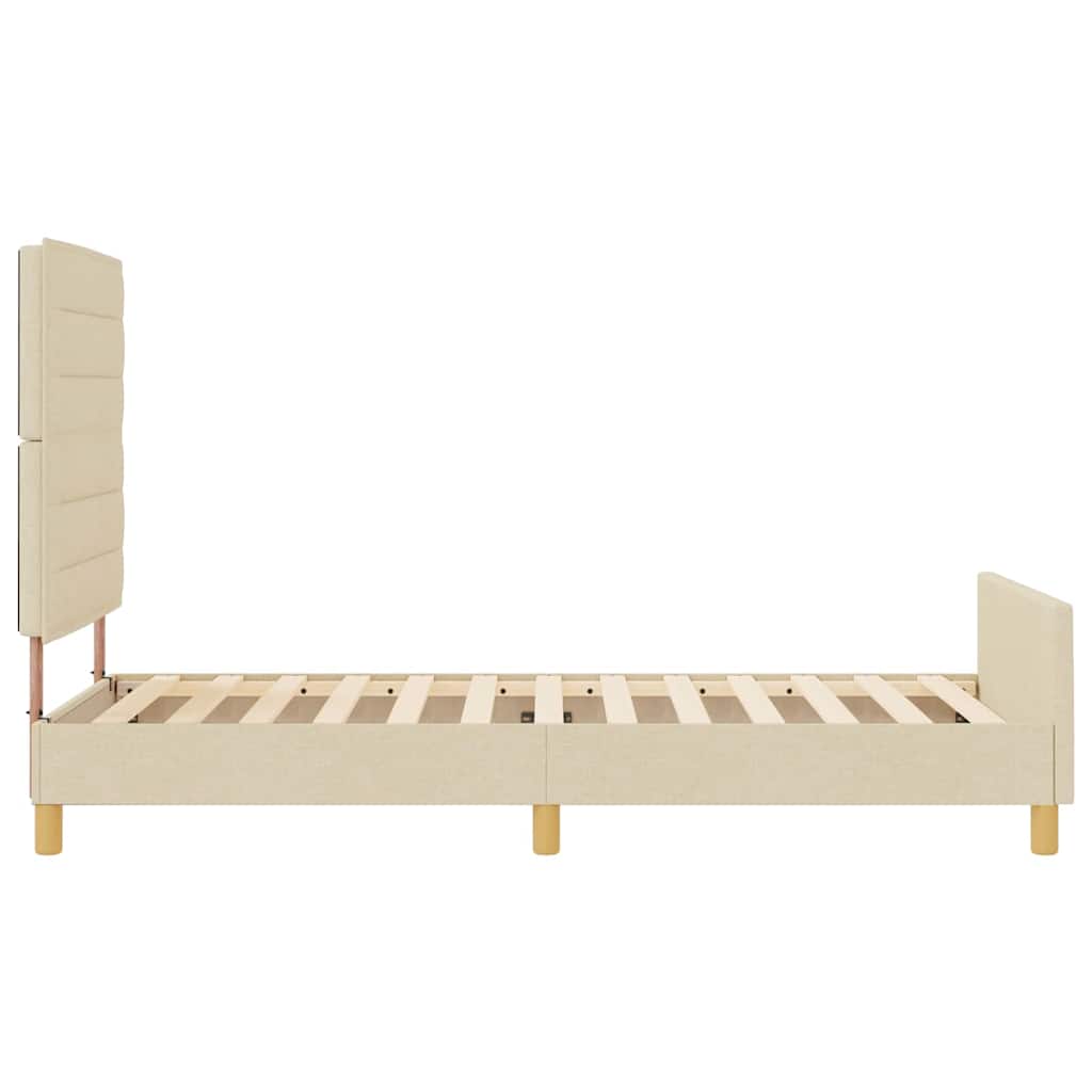 Krevetna konstrukcija s uzglavljem Krema 100 x 200 cm tkanina