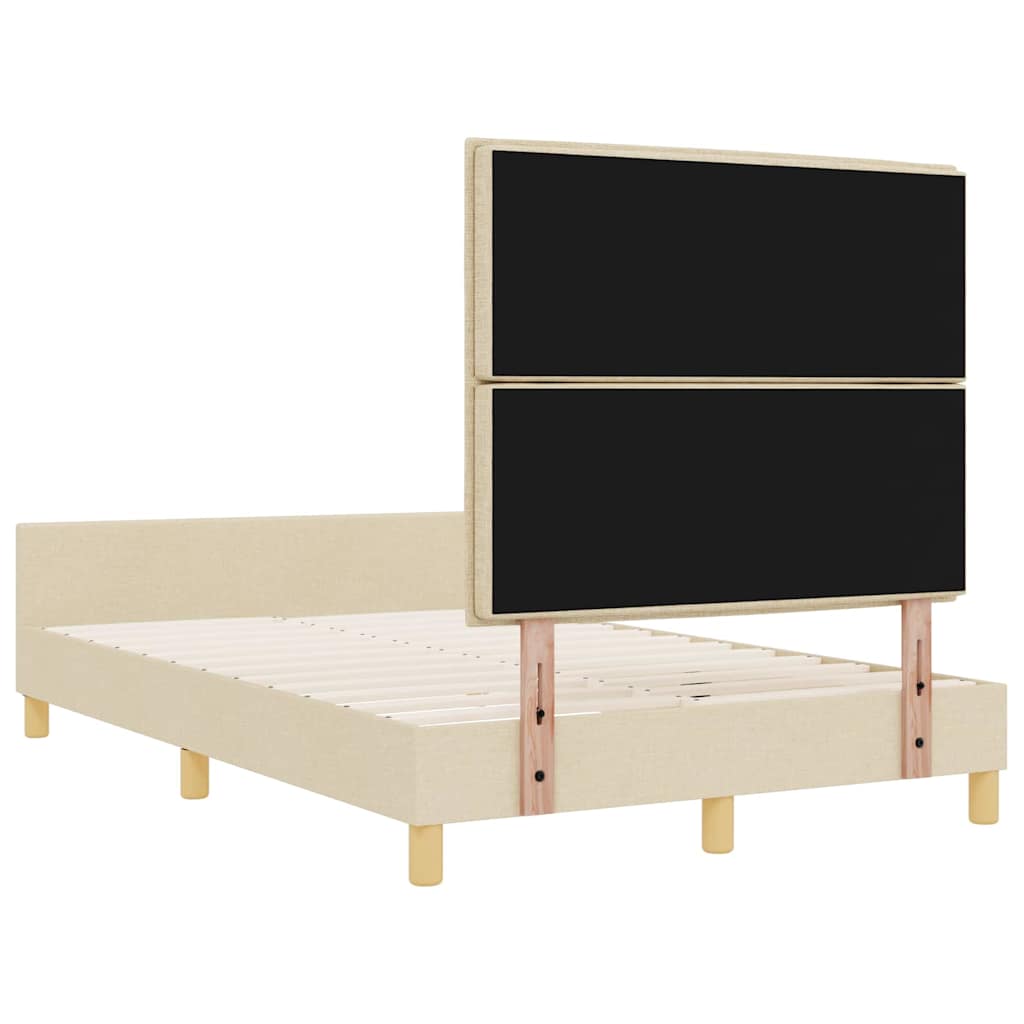 Krevetna konstrukcija s uzglavljem Krema 120 x 190 cm tkanina
