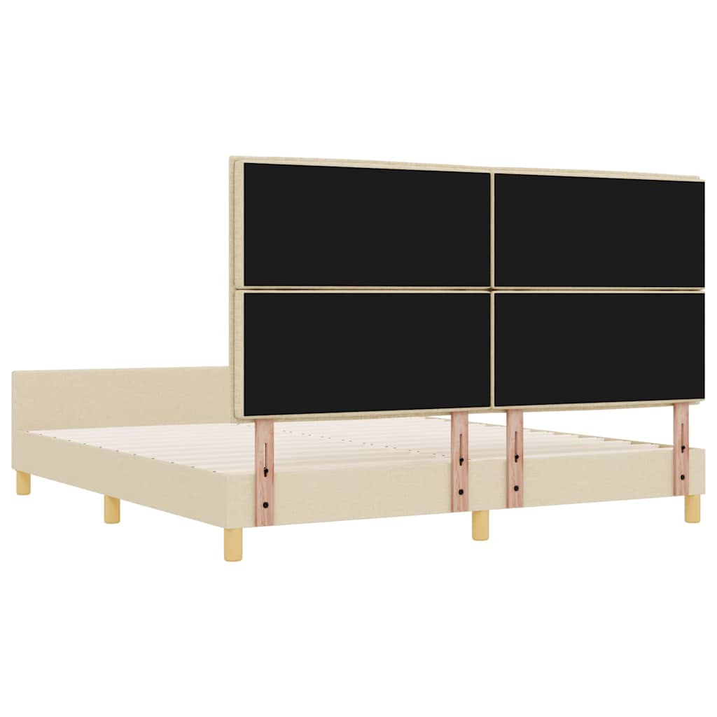 Krevetna konstrukcija s uzglavljem Krema 180 x 200 cm tkanina