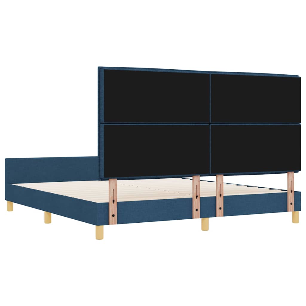 Krevetna konstrukcija s uzglavljem Plava 180 x 200 cm tkanina