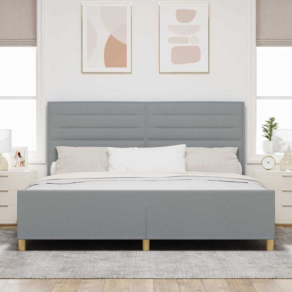 Krevetna konstrukcija Svjetlosiva 200 x 200 cm tkanina
