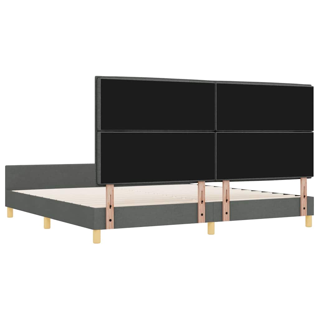 Krevetna konstrukcija Tamno siva 200 x 200 cm tkanina