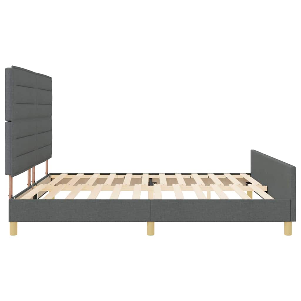Krevetna konstrukcija Tamno siva 200 x 200 cm tkanina