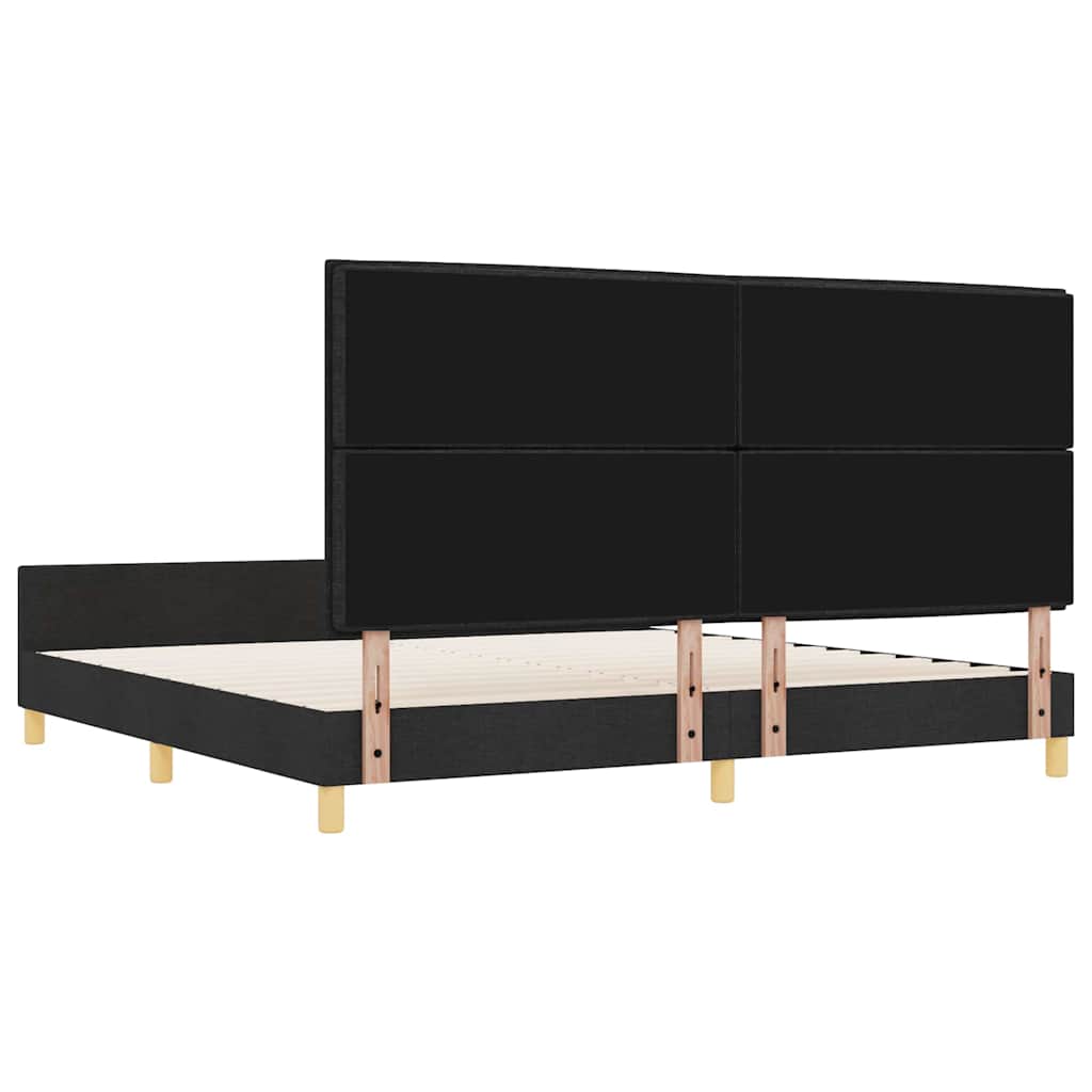 Krevetna konstrukcija s uzglavljem Crna 200 x 200 cm tkanina