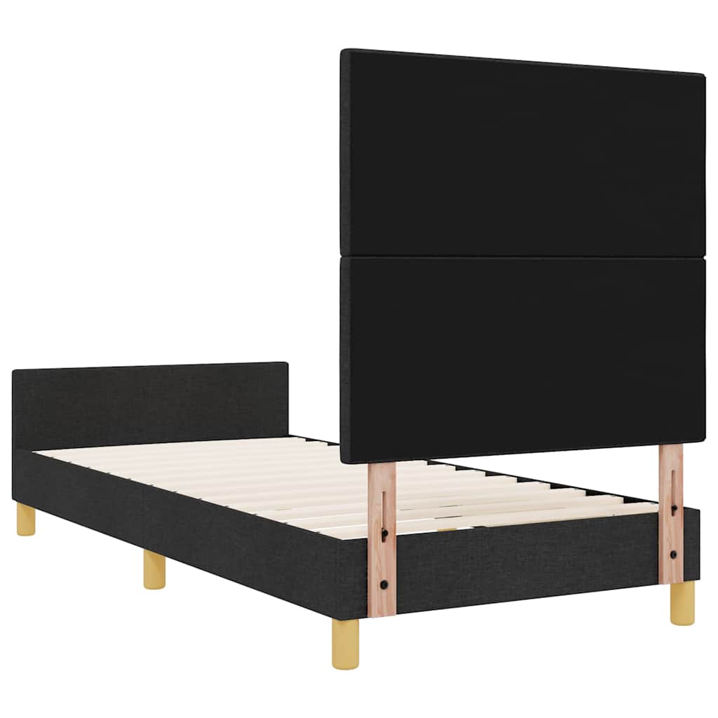 Krevetna konstrukcija s uzglavljem Crna 80 x 200 cm tkanina