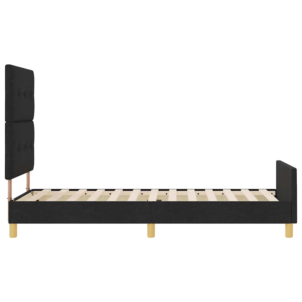 Krevetna konstrukcija s uzglavljem Crna 80 x 200 cm tkanina