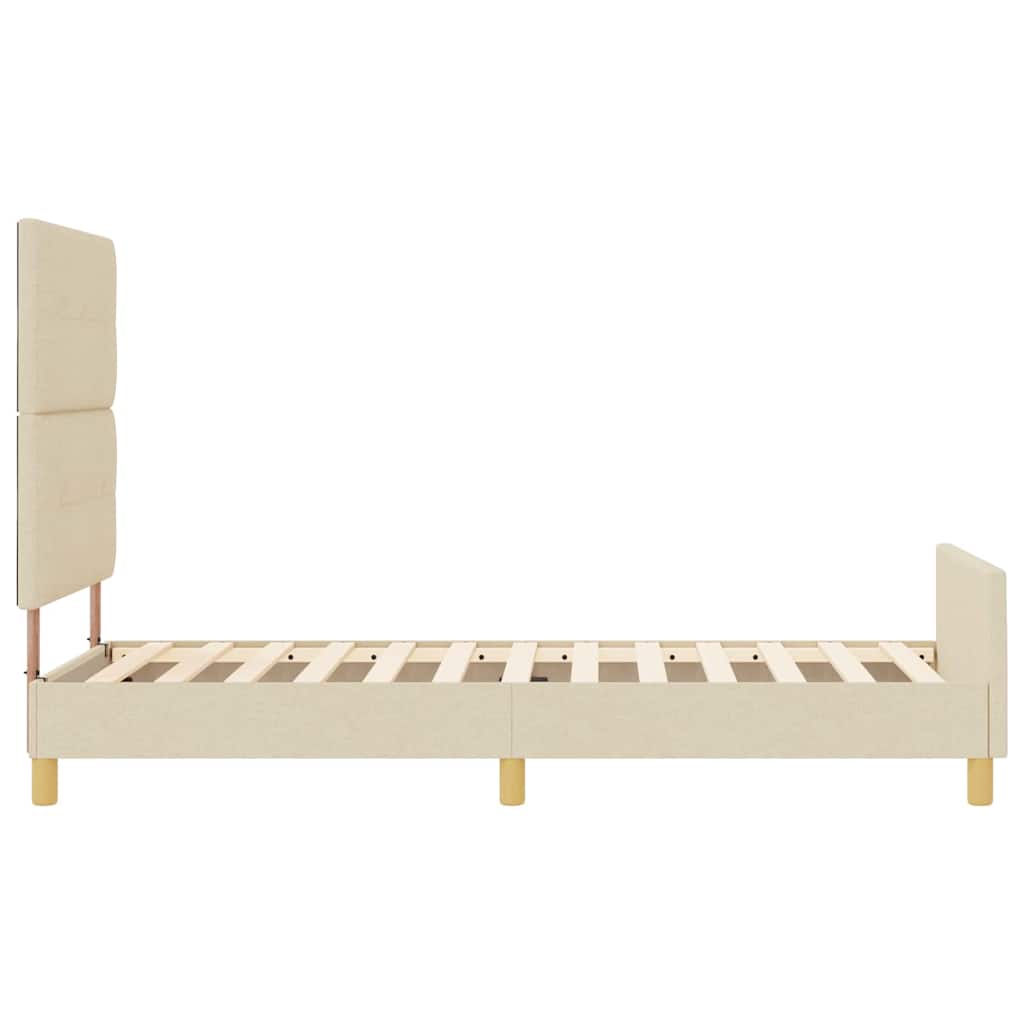 Krevetna konstrukcija s uzglavljem Krema 80 x 200 cm tkanina