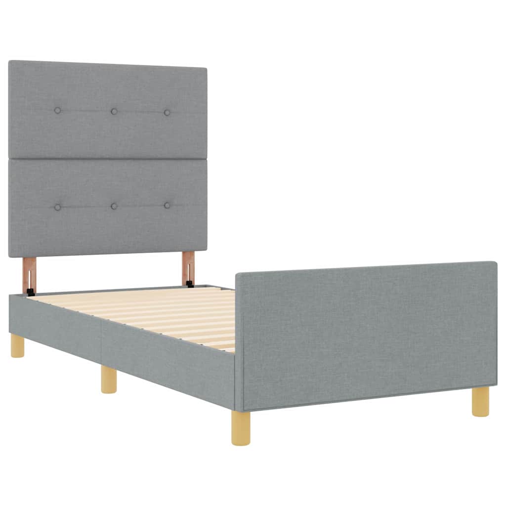 Krevetna konstrukcija Svjetlosiva 90 x 200 cm tkanina