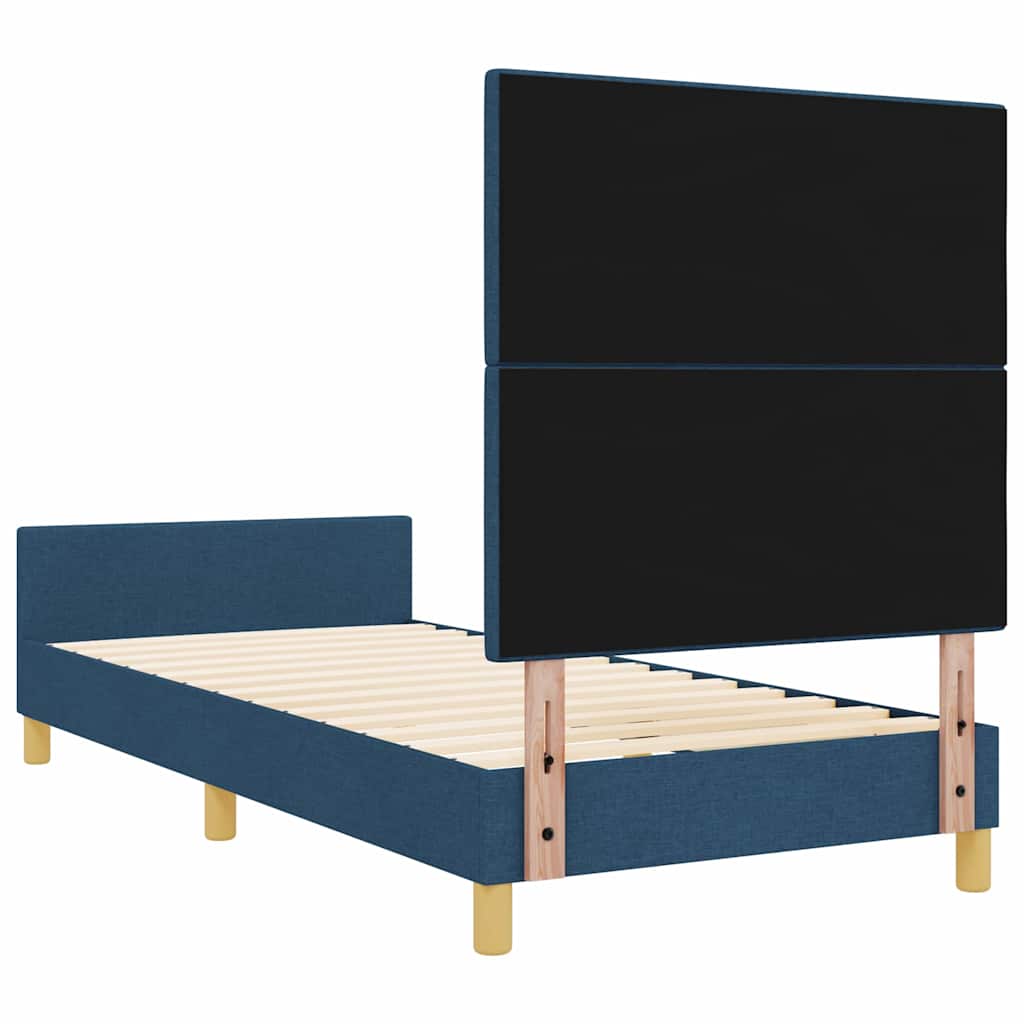 Krevetna konstrukcija s uzglavljem Plava 100 x 200 cm tkanina