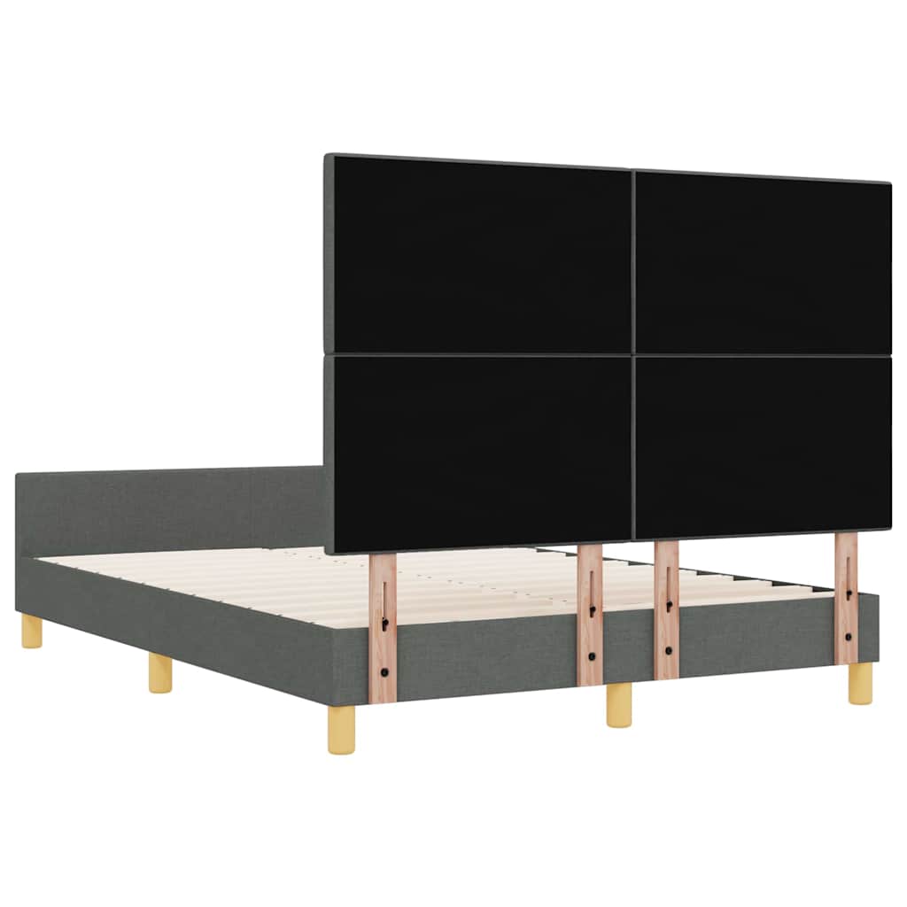 Krevetna konstrukcija Tamno siva 140 x 190 cm tkanina