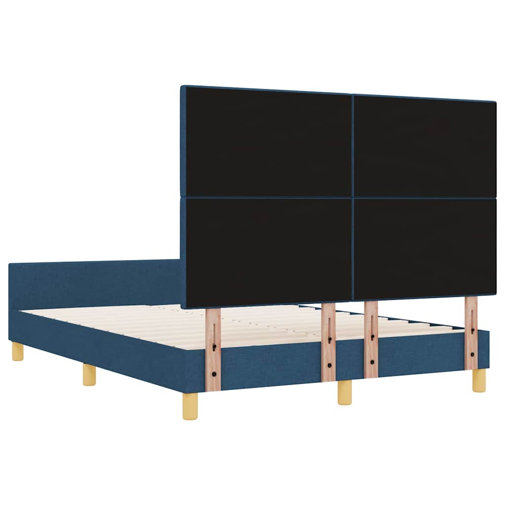 Krevetna konstrukcija s uzglavljem Plava 140 x 190 cm tkanina
