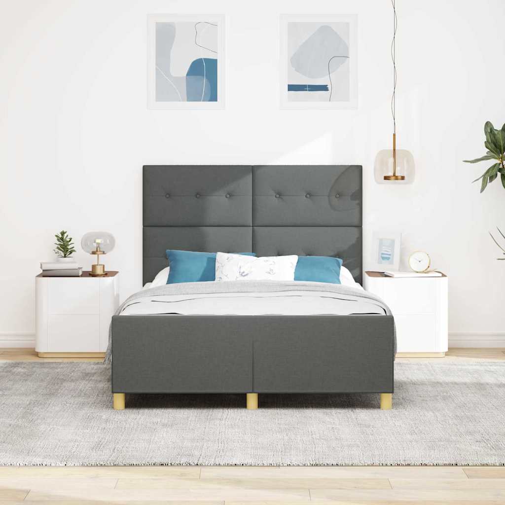 Krevetna konstrukcija Tamno siva 160 x 200 cm tkanina