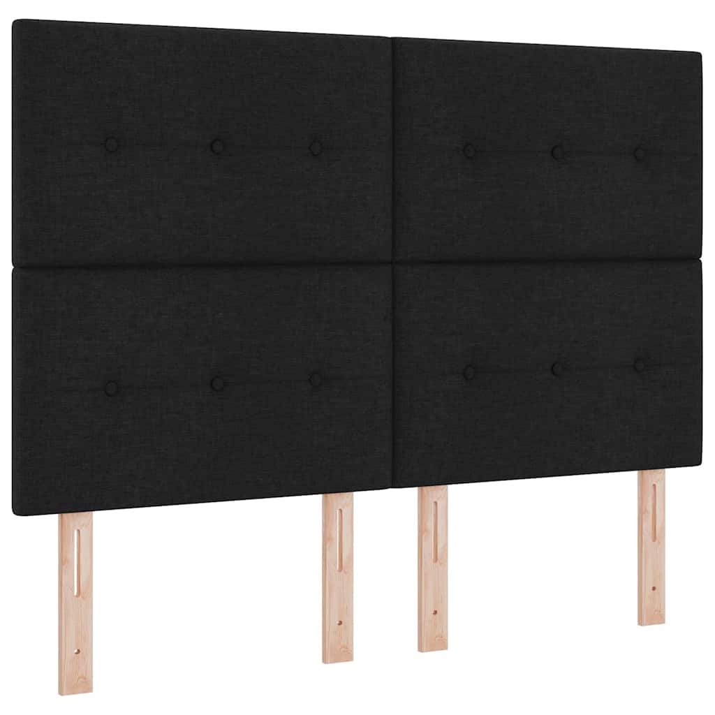 Krevetna konstrukcija s uzglavljem Crna 160 x 200 cm tkanina