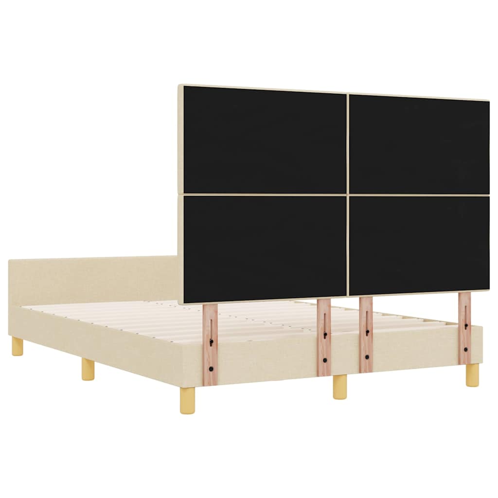 Krevetna konstrukcija s uzglavljem Krema 160 x 200 cm tkanina