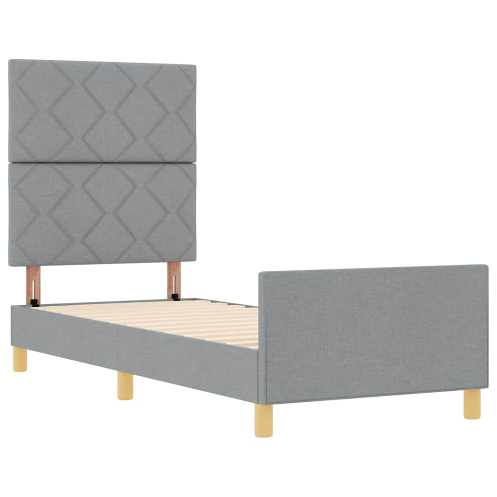 Krevetna konstrukcija Svjetlosiva 80 x 200 cm tkanina