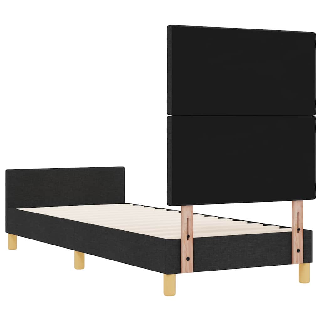 Krevetna konstrukcija s uzglavljem Crna 80 x 200 cm tkanina