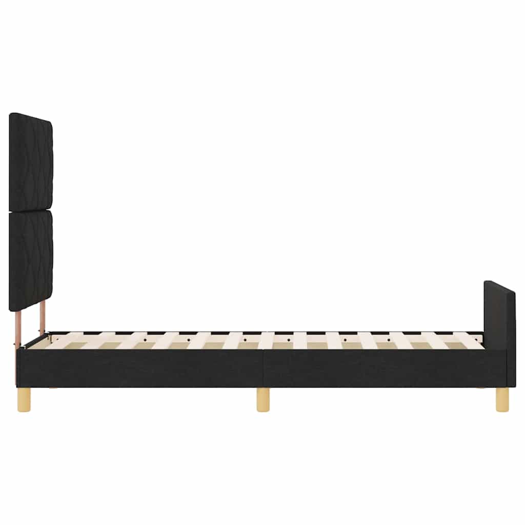 Krevetna konstrukcija s uzglavljem Crna 80 x 200 cm tkanina