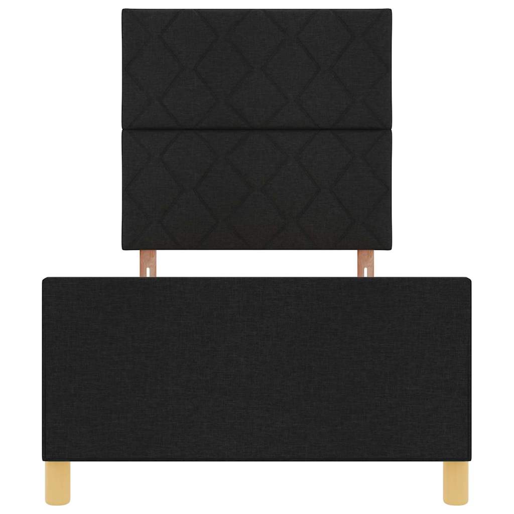 Krevetna konstrukcija s uzglavljem Crna 100 x 200 cm tkanina
