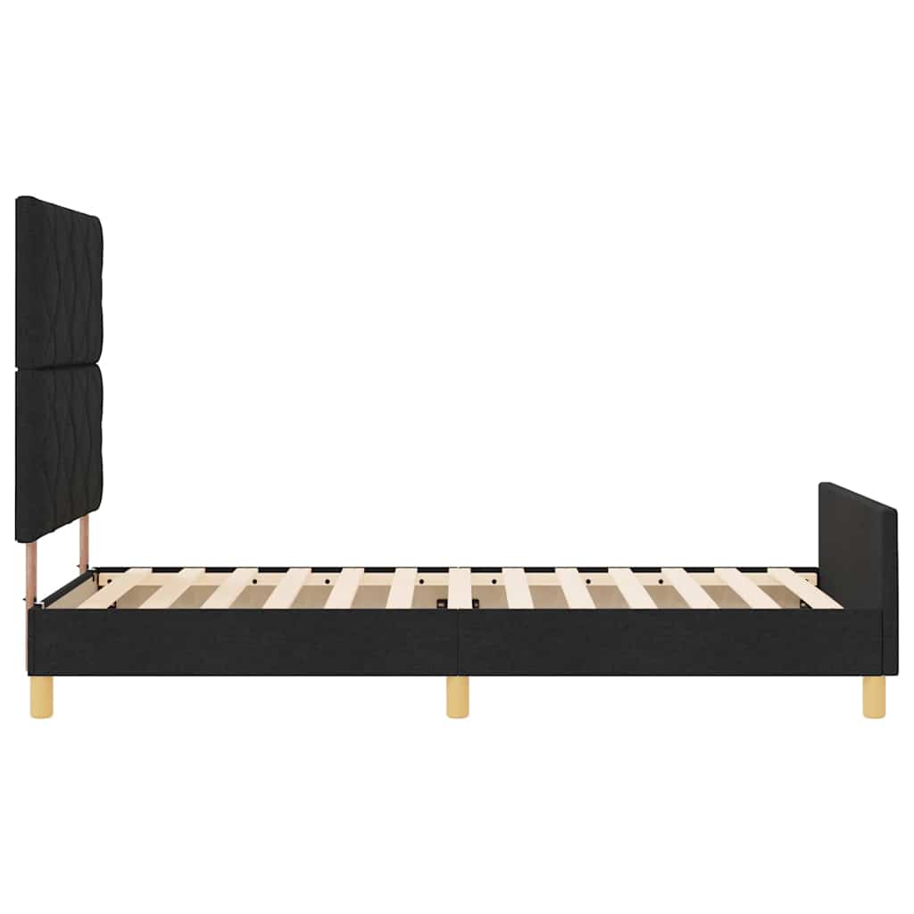 Krevetna konstrukcija s uzglavljem Crna 100 x 200 cm tkanina