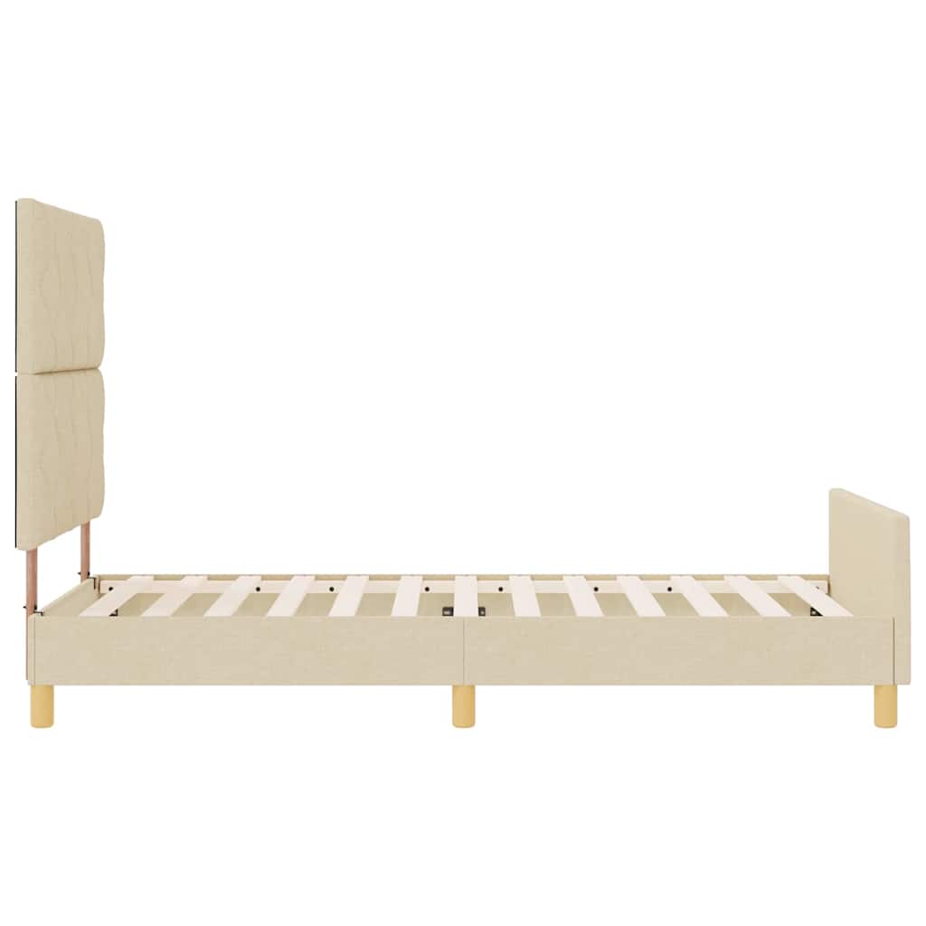 Krevetna konstrukcija s uzglavljem Krema 100 x 200 cm tkanina