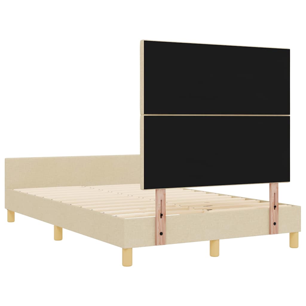 Krevetna konstrukcija s uzglavljem Krema 120 x 200 cm tkanina