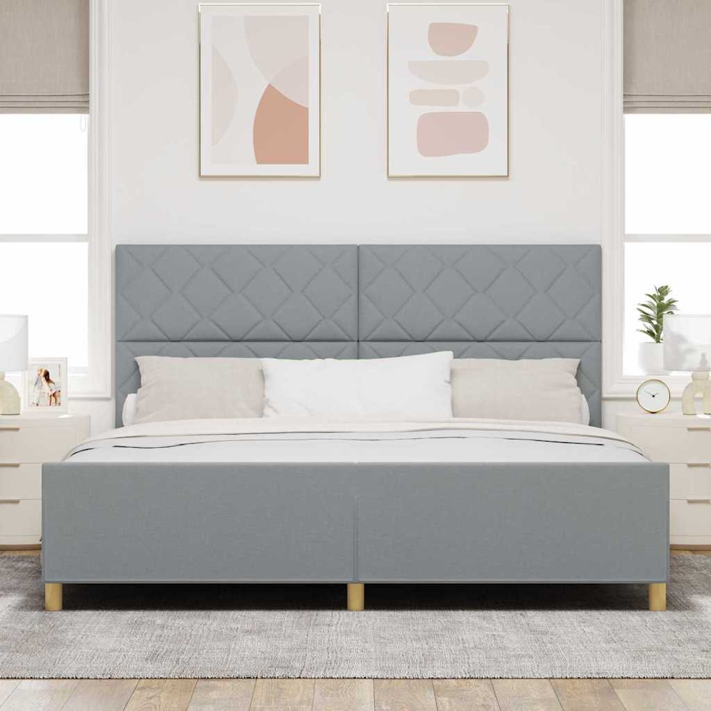 Krevetna konstrukcija Svjetlosiva 200 x 200 cm tkanina