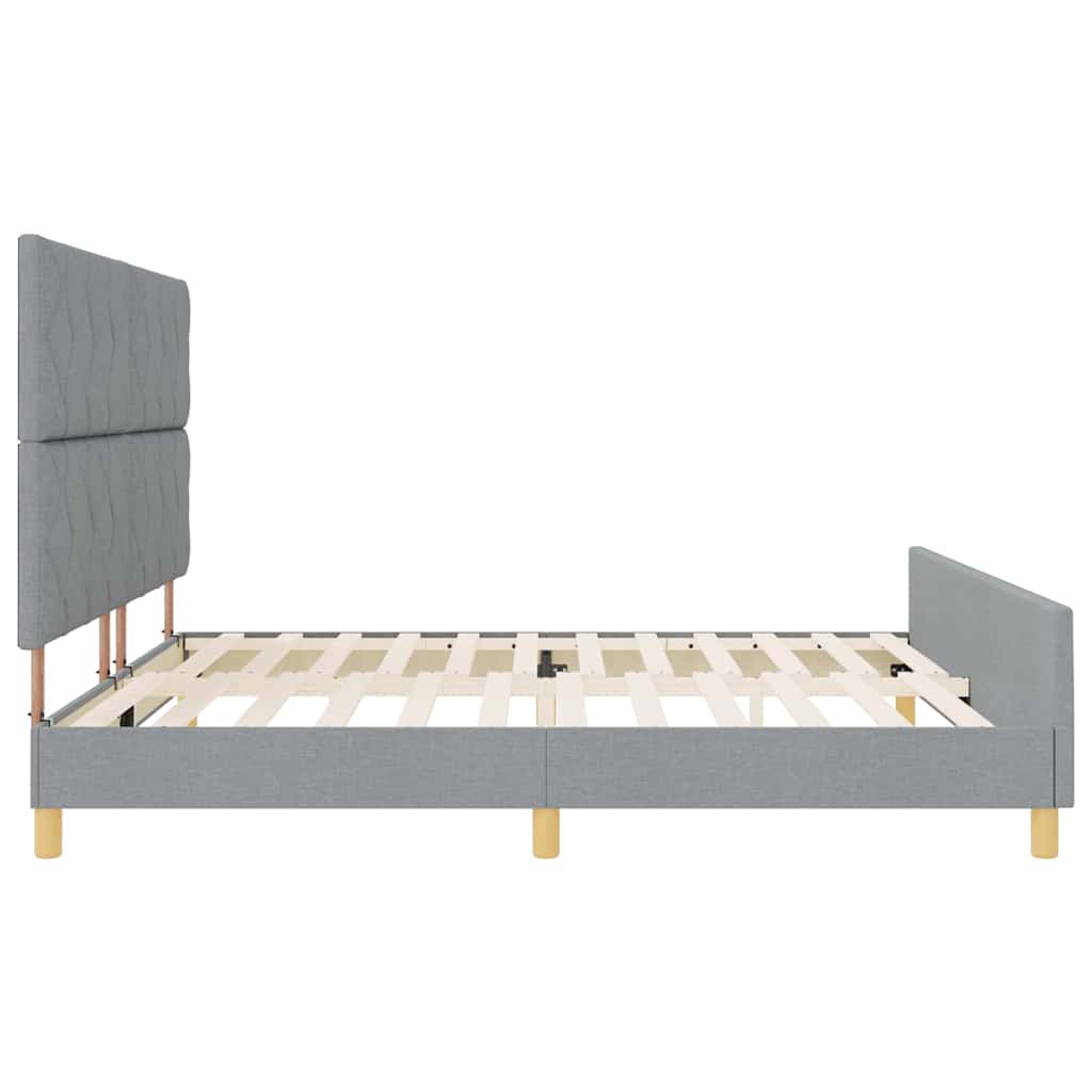 Krevetna konstrukcija Svjetlosiva 200 x 200 cm tkanina
