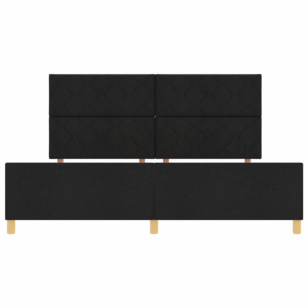 Krevetna konstrukcija s uzglavljem Crna 200 x 200 cm tkanina