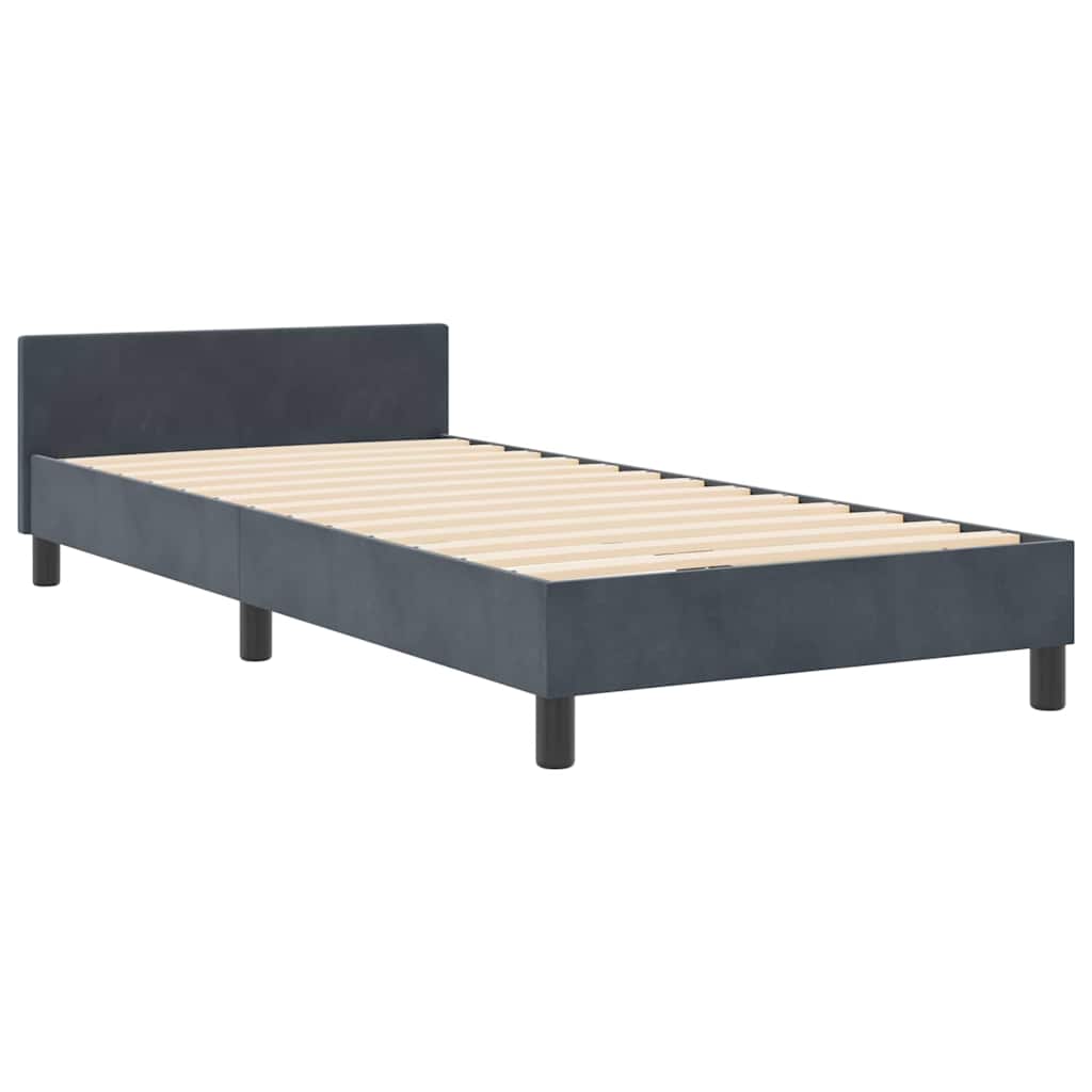 Krevet s opruga kutije Tamno siva 90 x 200 cm Baršun