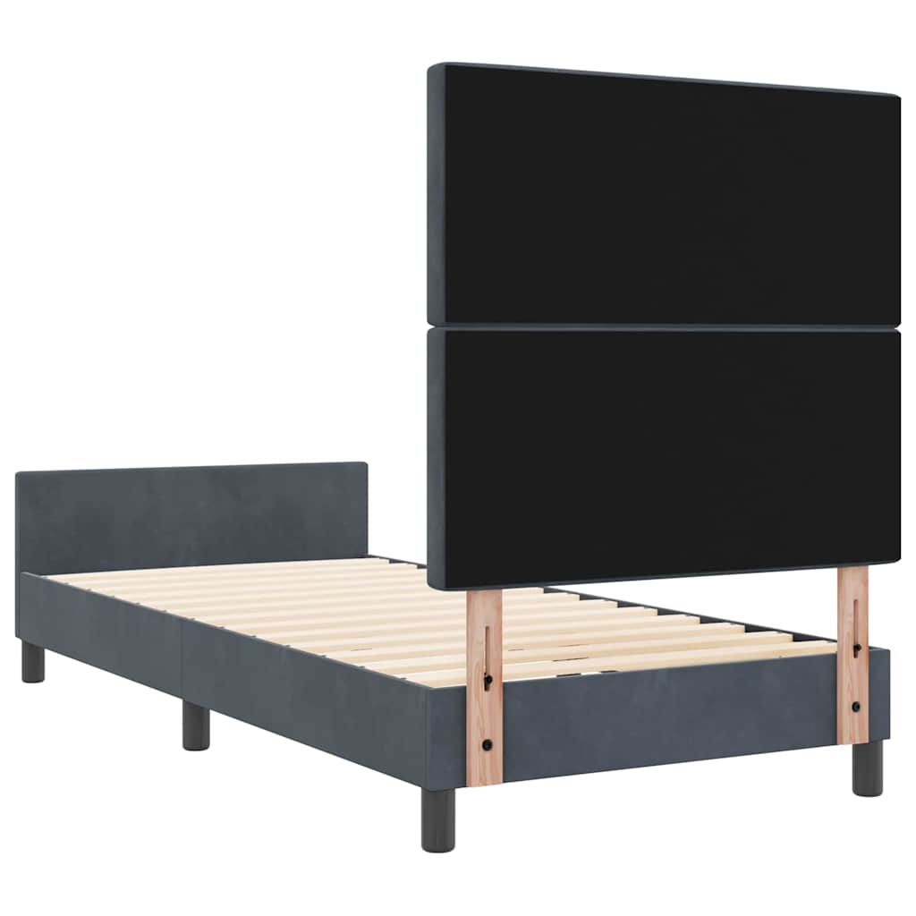 Krevet s opruga kutije Tamno siva 90 x 200 cm Baršun