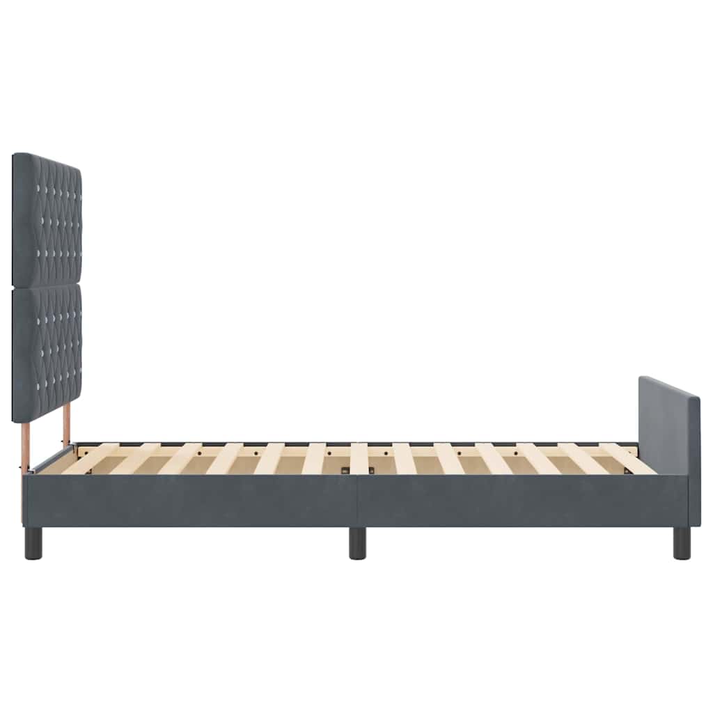 Krevet s opruga kutije Tamno siva 90 x 200 cm Baršun