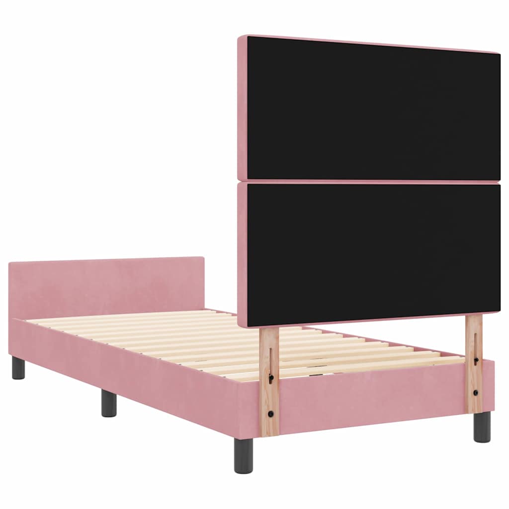 Krevet s opruga kutije Ružičasta 90 x 200 cm Baršun