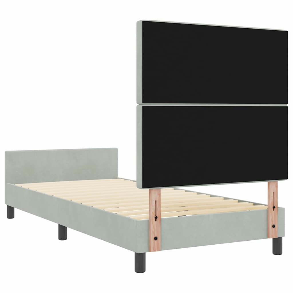Krevet s opruga kutije Svjetlosiva 100 x 200 cm Baršun