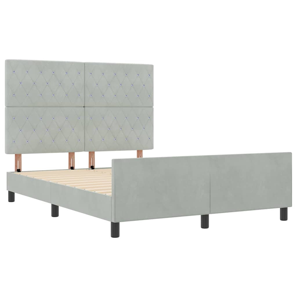 Krevet s opruga kutije Svjetlosiva 140 x 190 cm Baršun