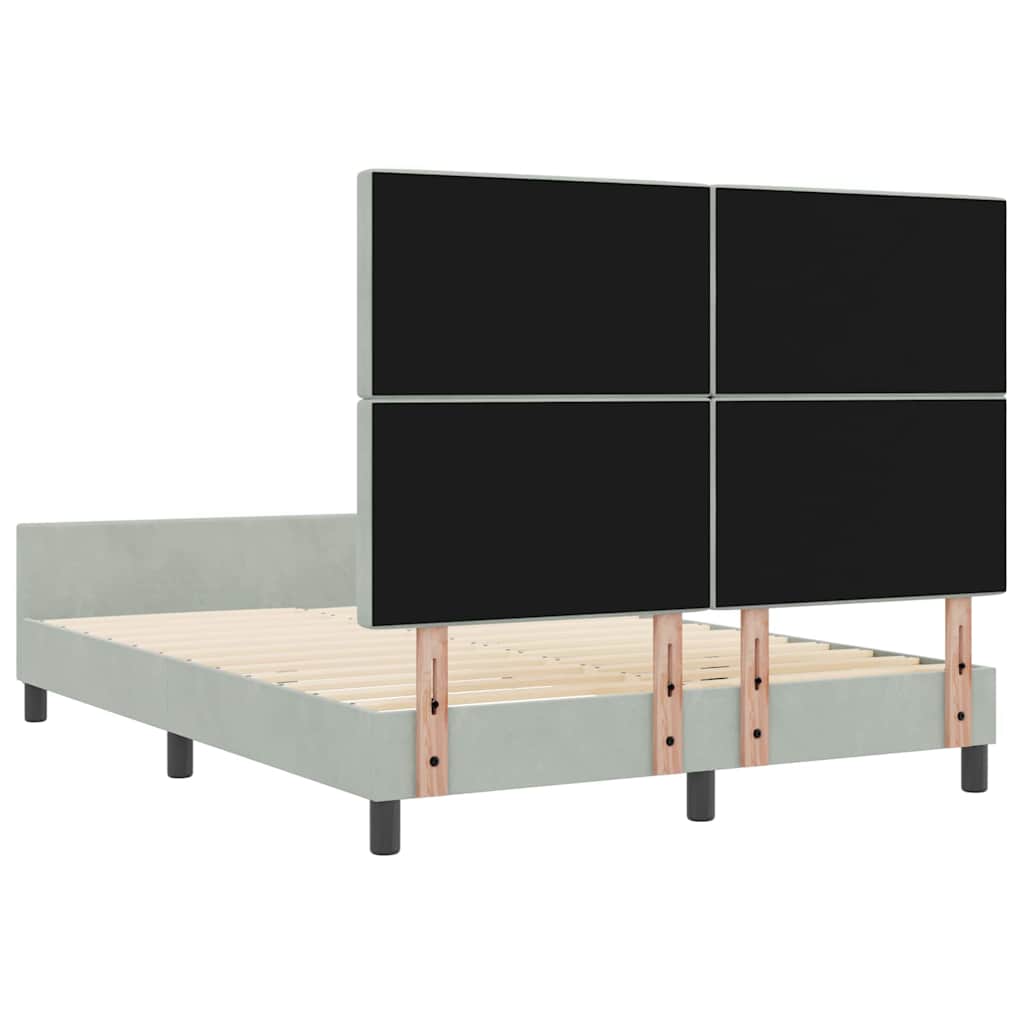 Krevet s opruga kutije Svjetlosiva 140 x 190 cm Baršun