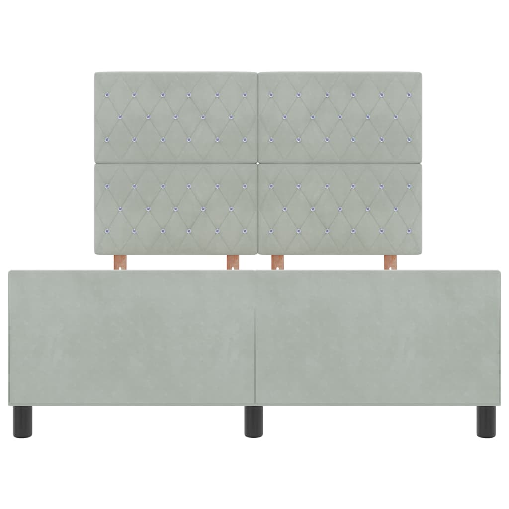 Krevet s opruga kutije Svjetlosiva 140 x 190 cm Baršun