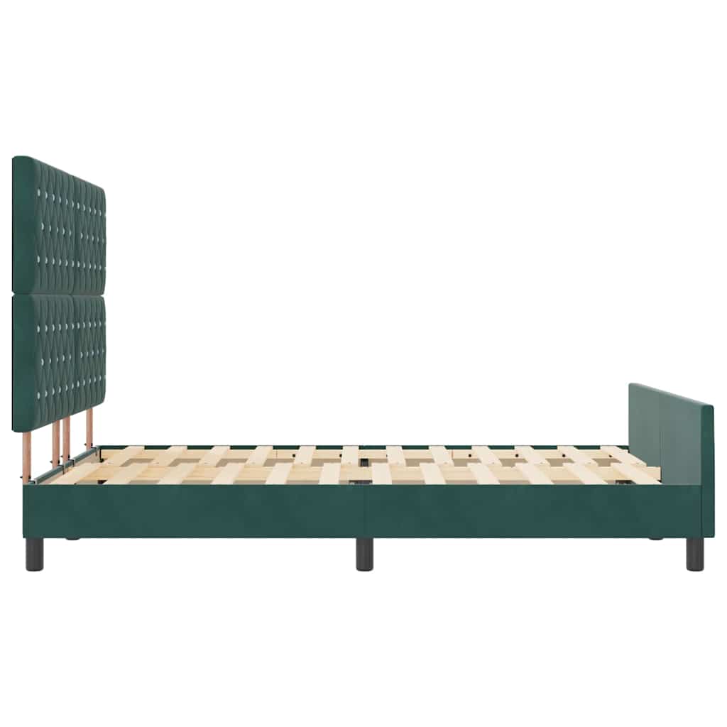 Krevet s opruga kutije Tamnozelena 140 x 190 cm Baršun