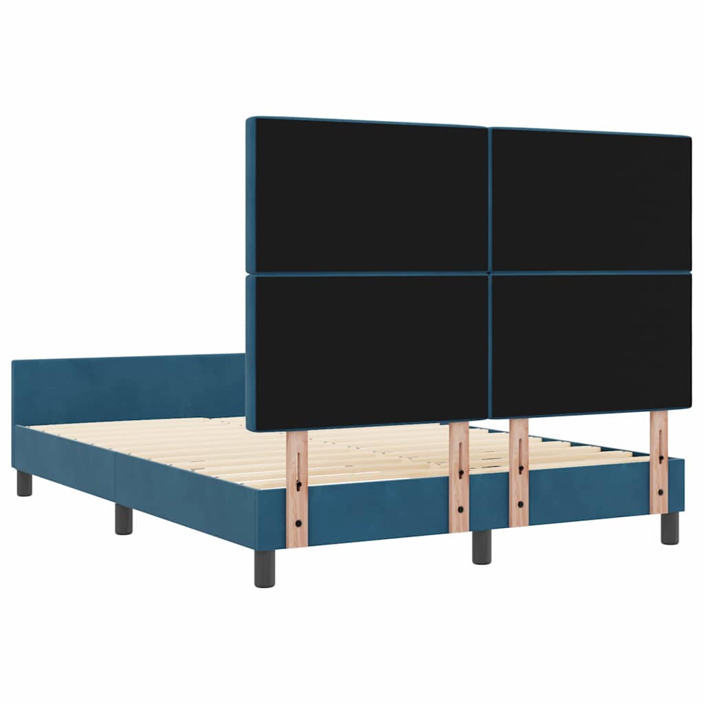 Krevet s opruga kutije Tamno plava 140 x 200 cm Baršun