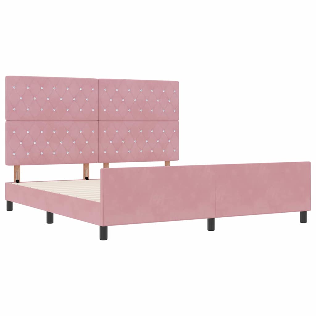 Krevet s opruga kutije Ružičasta 180 x 200 cm Baršun