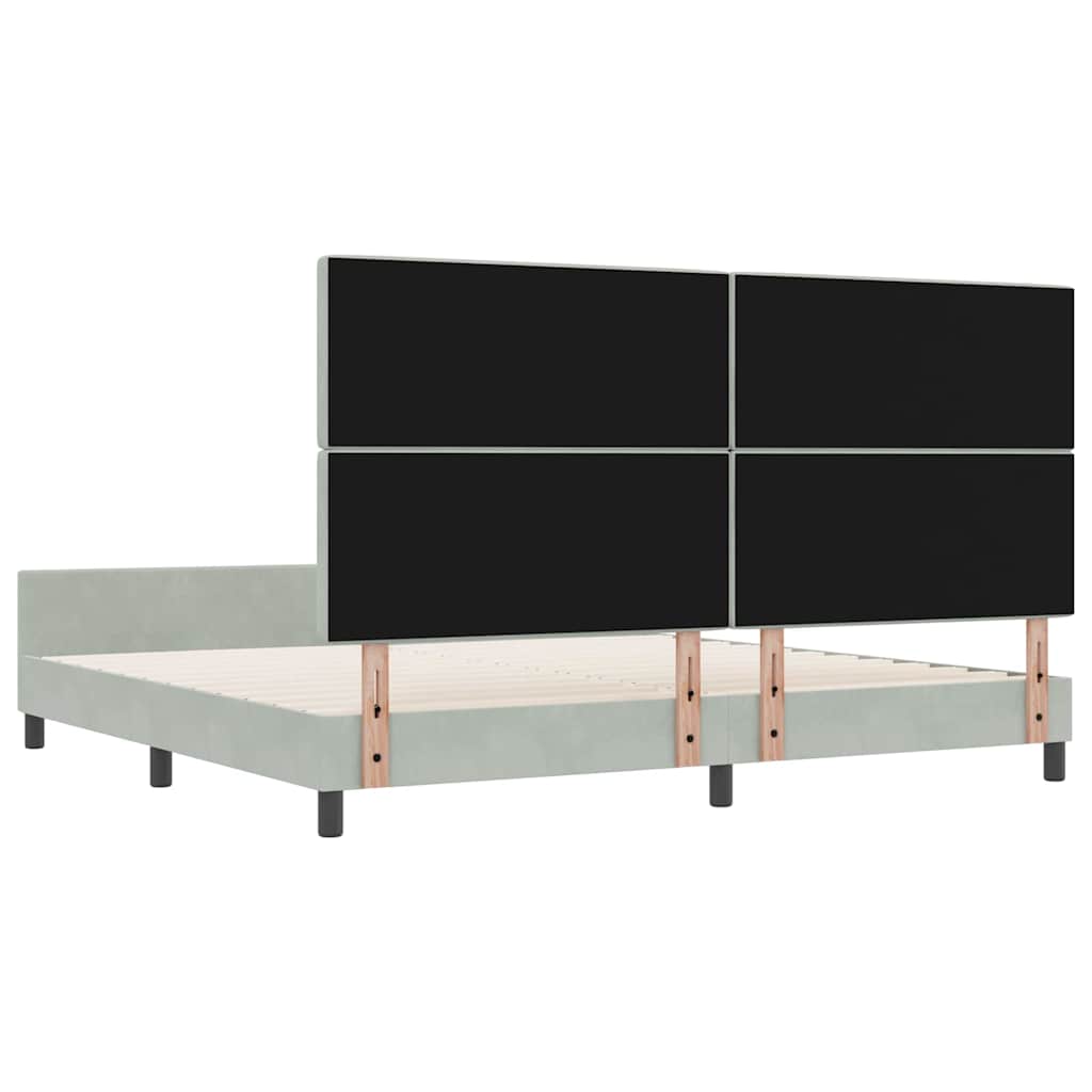 Krevet s opruga kutije Svjetlosiva 200 x 200 cm Baršun
