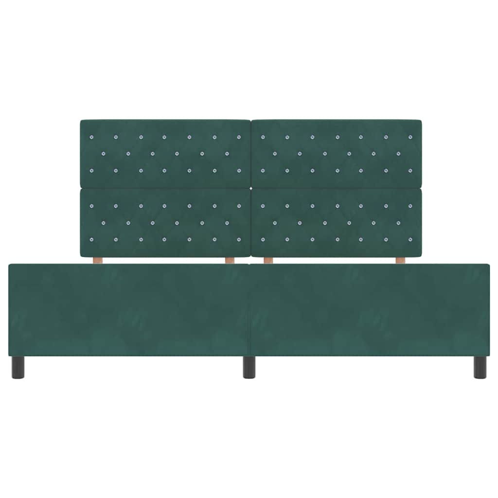 Krevet s opruga kutije Tamnozelena 200 x 200 cm Baršun