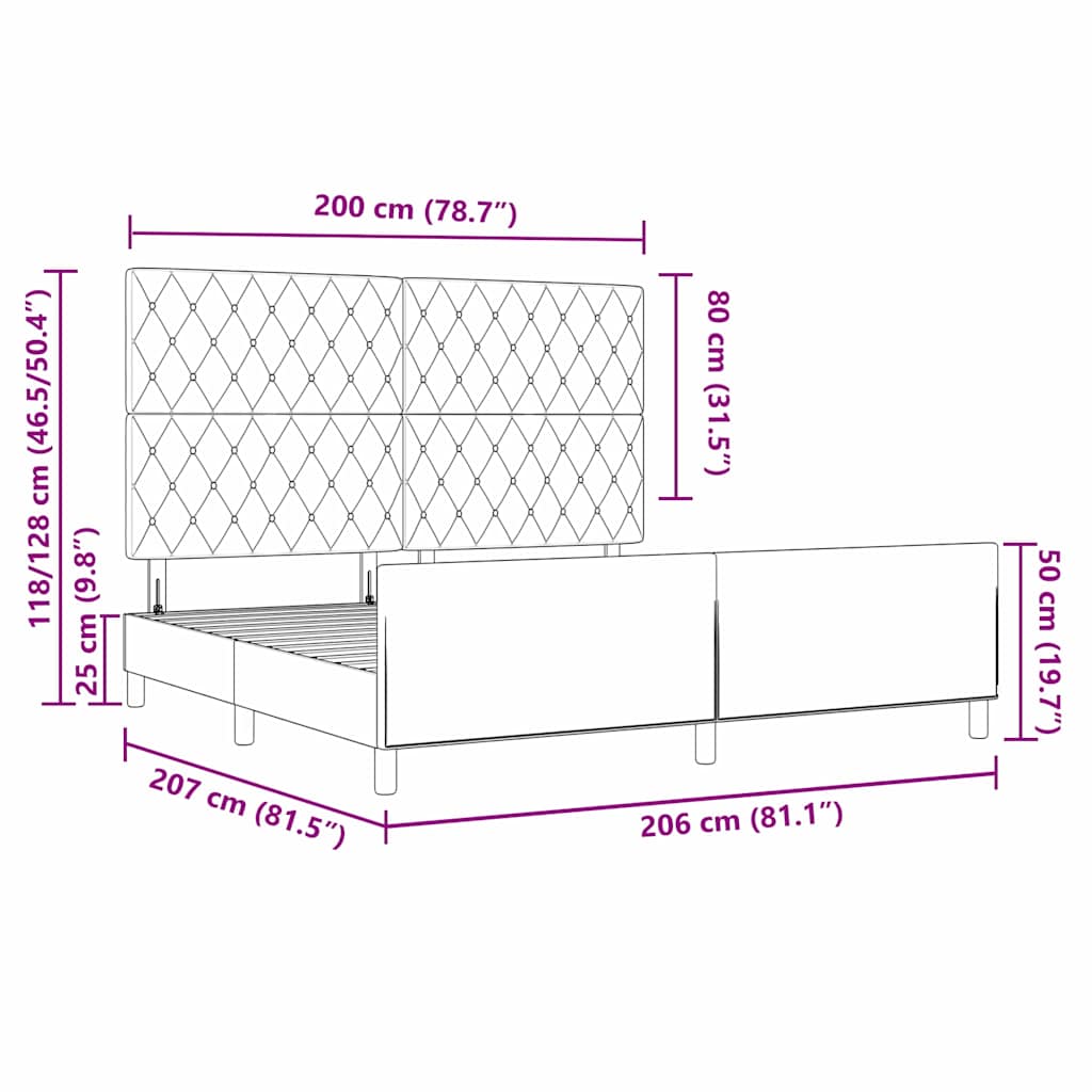 Krevet s opruga kutije Tamnozelena 200 x 200 cm Baršun