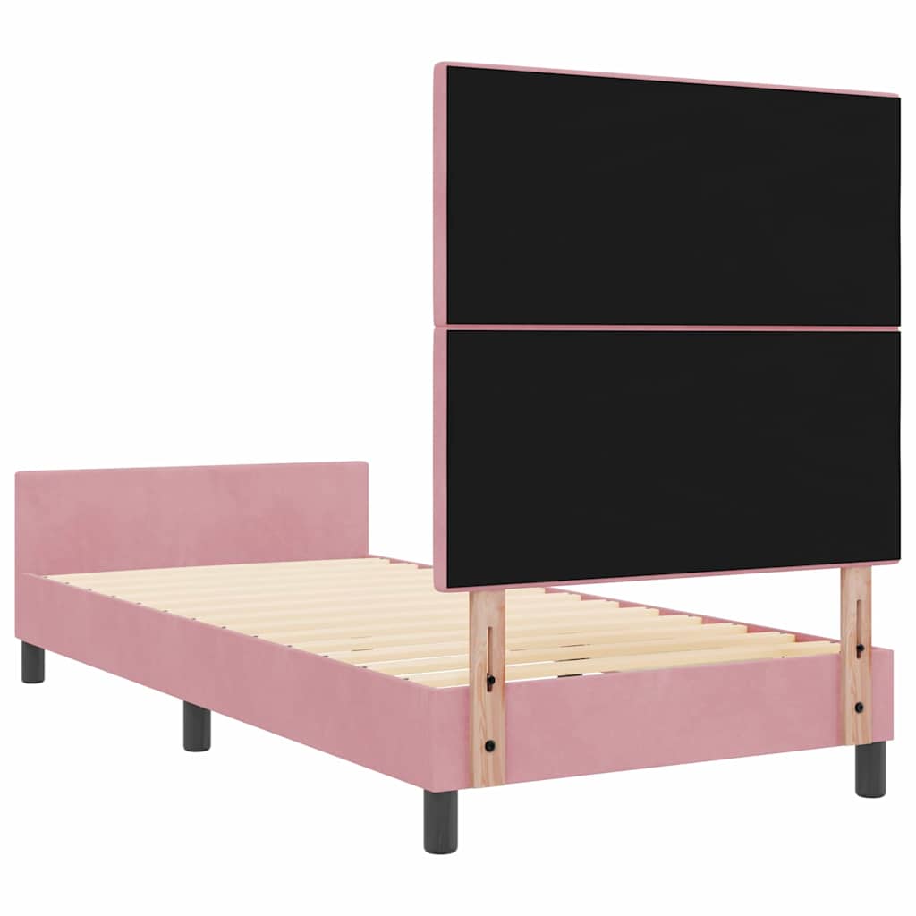 Krevet s opruga kutije Ružičasta 80 x 200 cm Baršun