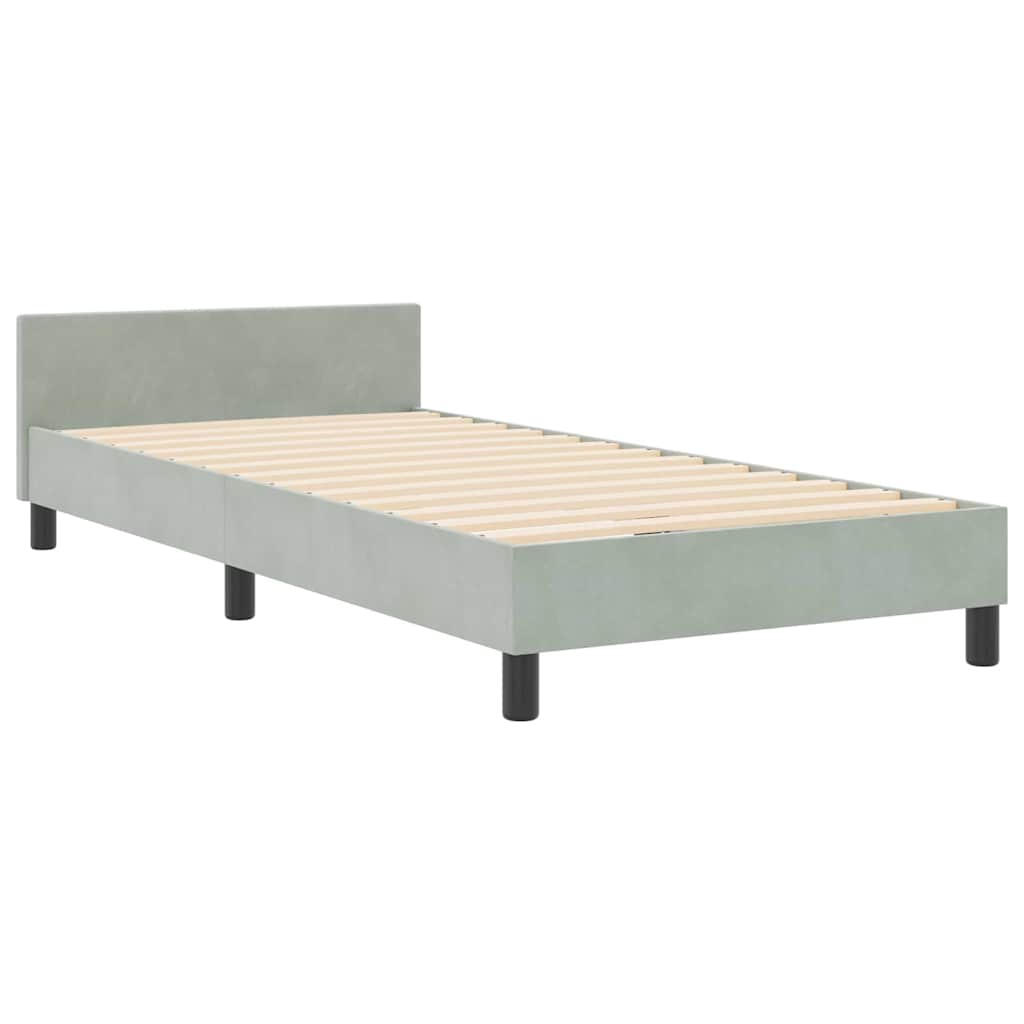 Krevet s opruga kutije Svjetlosiva 90 x 200 cm Baršun