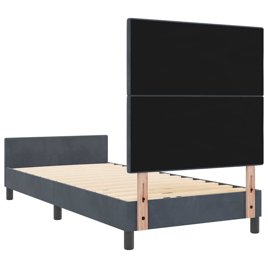 Krevet s opruga kutije Tamno siva 90 x 200 cm Baršun