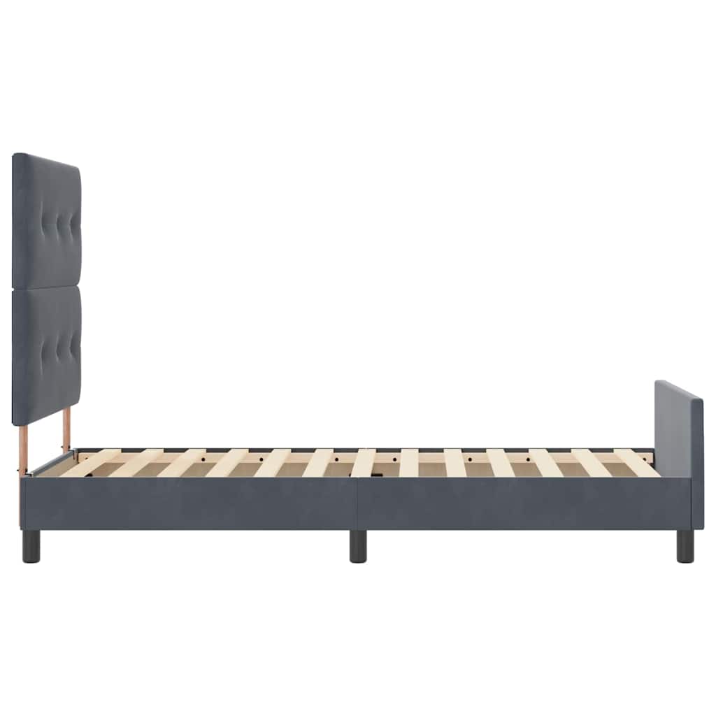 Krevet s opruga kutije Tamno siva 90 x 200 cm Baršun