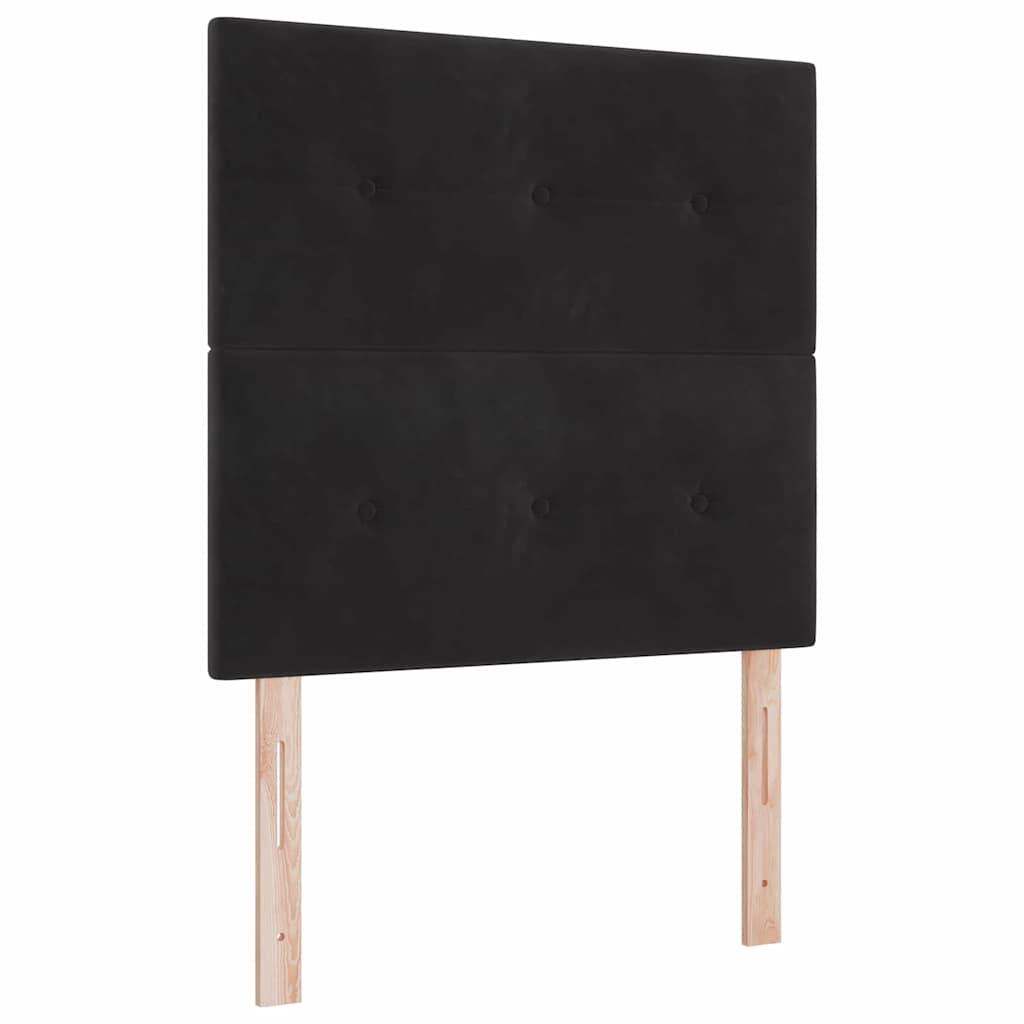 Krevet s opruga kutije s uzglavljem Crna 90 x 200 cm Baršun