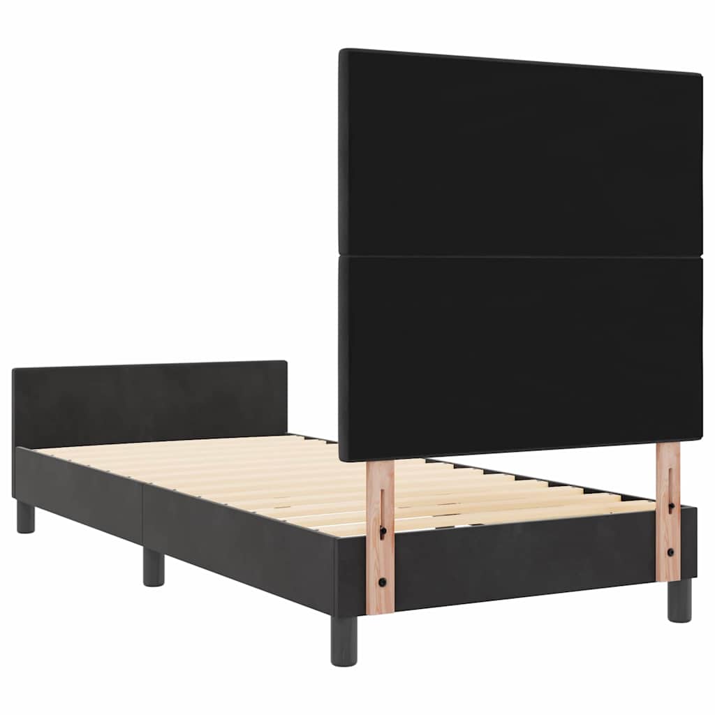 Krevet s opruga kutije s uzglavljem Crna 90 x 200 cm Baršun