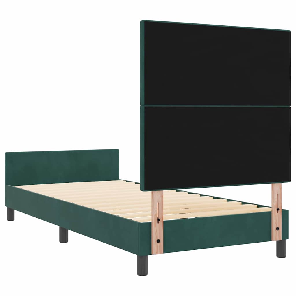 Krevet s opruga kutije Tamnozelena 90 x 200 cm Baršun